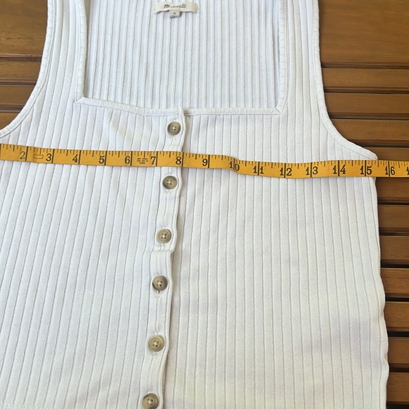 MADEWELL Crop Top Button Up Ribbed Size M - Picture 5 of 6